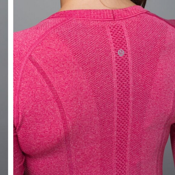 Lululemon Swiftly Tech Long Sleeve Crew - Heathered Jewelled Magenta - Size 8 - Picture 9 of 15